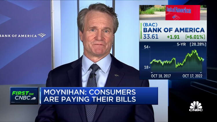 L'environnement de consommation actuel est assez solide, déclare Brian Moynihan, PDG de Bank of America