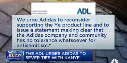 The Anti-Defamation League urges Adidas to sever ties with Kanye West