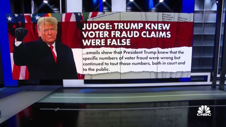 Judge says Trump knew voter fraud claims were false