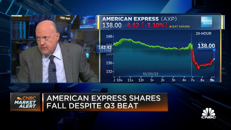 Jim Cramer explains why he would not sell American Express shares after earnings