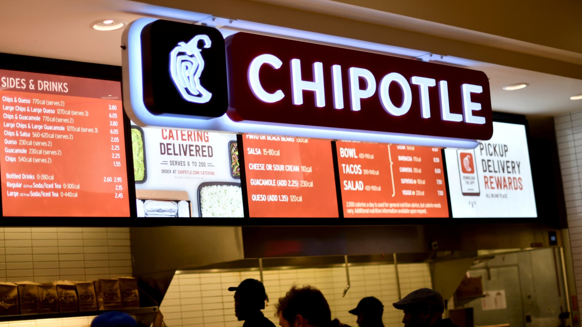 Customers order from a Chipotle restaurant at the King of Prussia Mall in King of Prussia, Pennsylvania.
