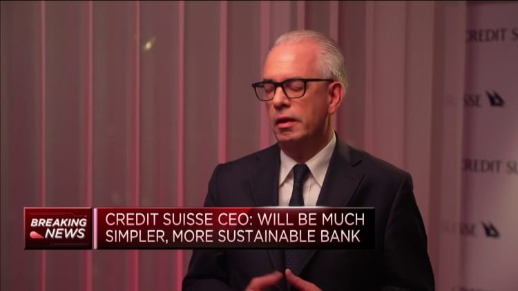 We're aiming for a 'radical restructuring' of the investment bank, says Credit Suisse CEO