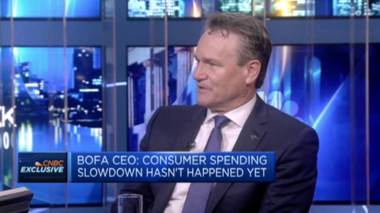 Bank of America CEO: Seeing a 'slow' in consumer spending growth, not a decline