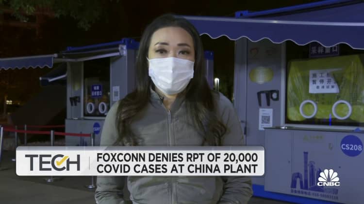 Foxconn denies 20,000 workers infected with Covid at plant in China