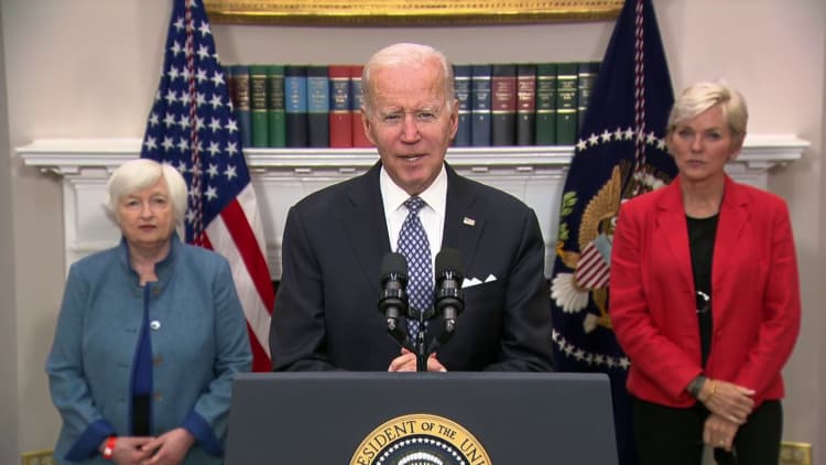 President Biden says oil company profits 'outrageous' and a 'windfall of war'