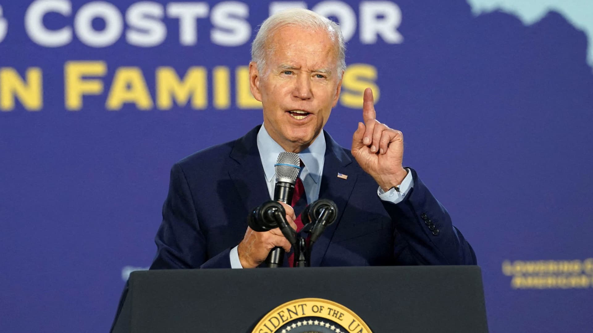 President Joe Biden speaks about protecting Social Security, Medicare, and lowering prescription drug costs, during a visit to OB Johnson Park and Community Center, in Hallandale Beach, Florida, on Nov. 1, 2022.