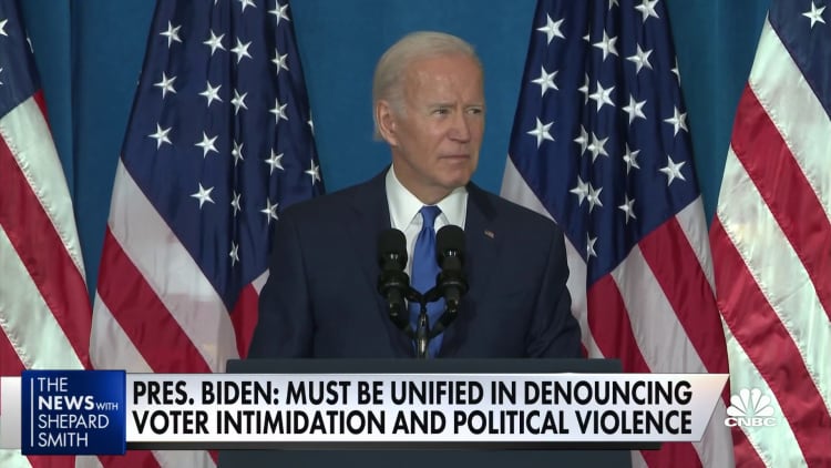 Biden blames extreme MAGA Republicans for intimidating voters, election officials