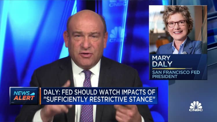 San Francisco Fed's Mary Daly says it's entering a difficult time of tightening