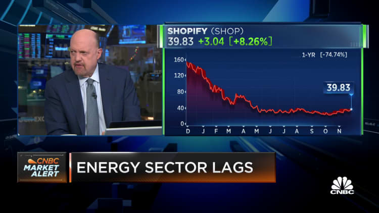Jim Cramer breaks down why he likes shares of Shopify