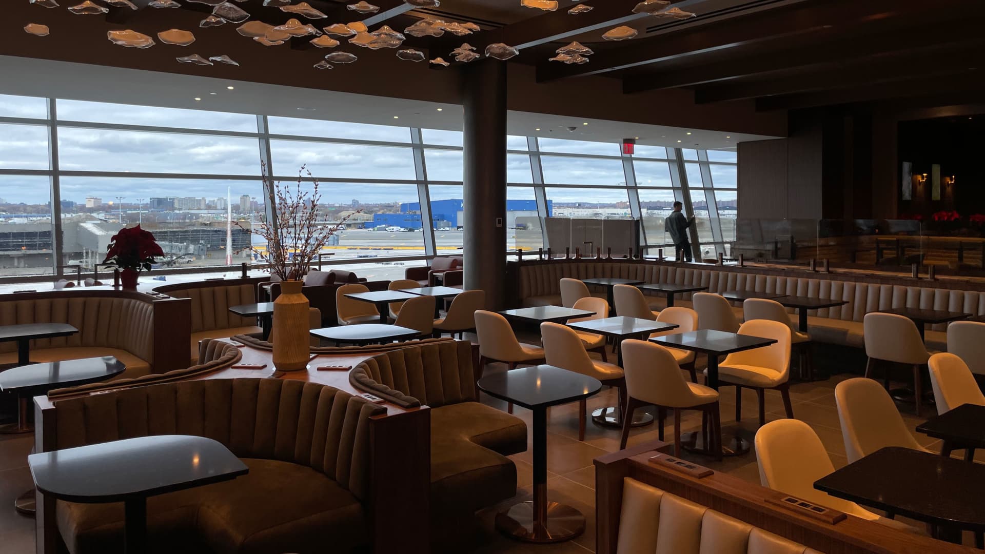 An American Airlines and British Airways' new lounge at John F. Kennedy International Airport, November 29, 2022.
