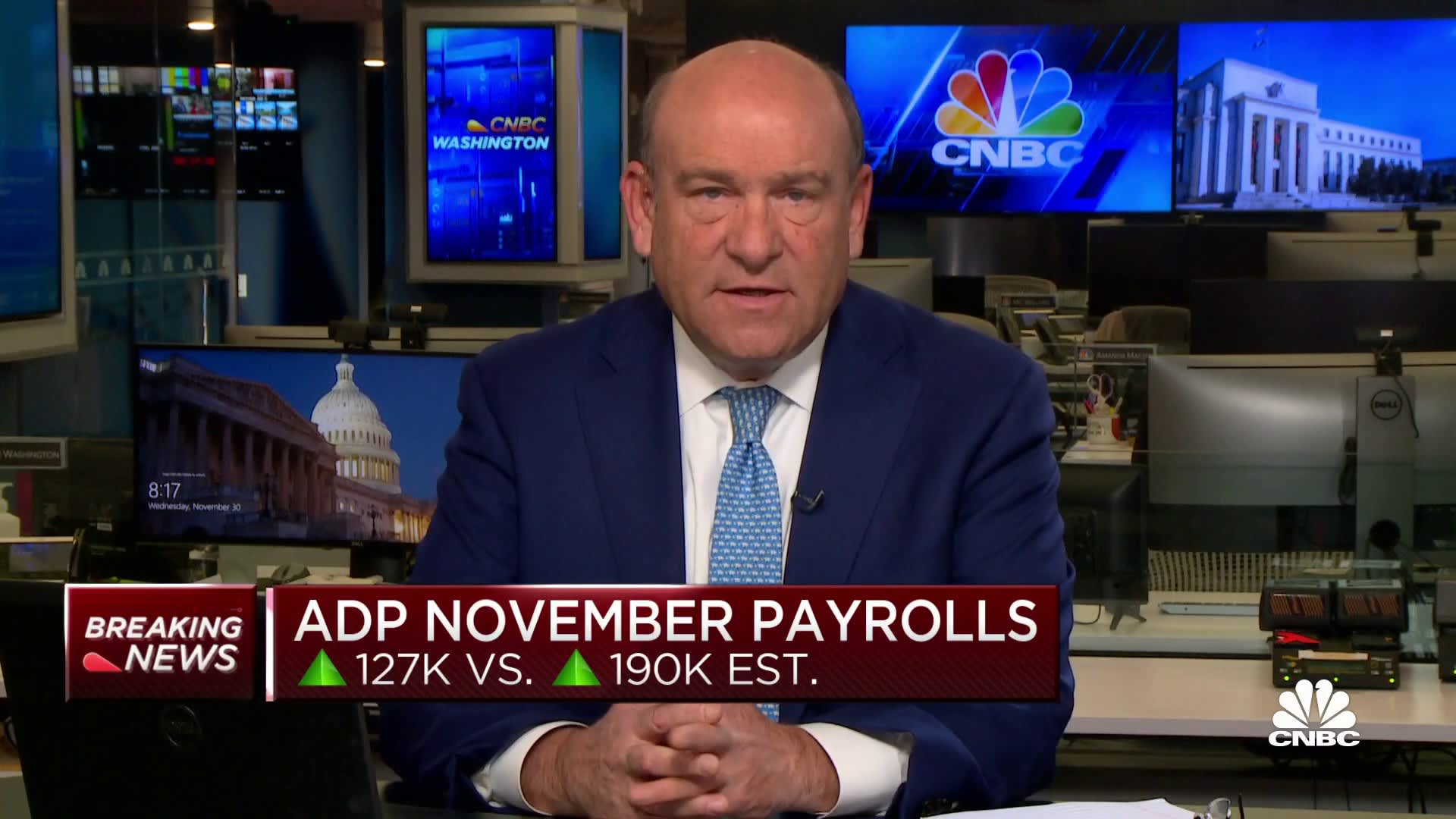Private payrolls climbed by only 127,000 in November, far below estimates: ADP