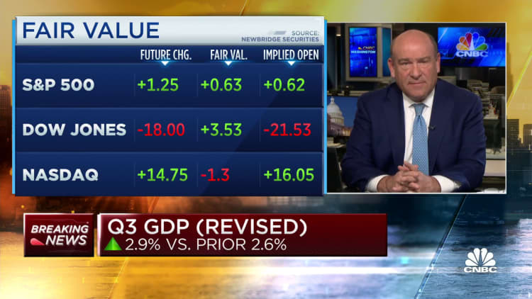 Third-quarter U.S. GDP revised to 2.9% vs. prior 2.6%