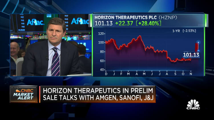 Horizon Therapeutics in preliminary sale talks with Amgen, Sanofi, J&J