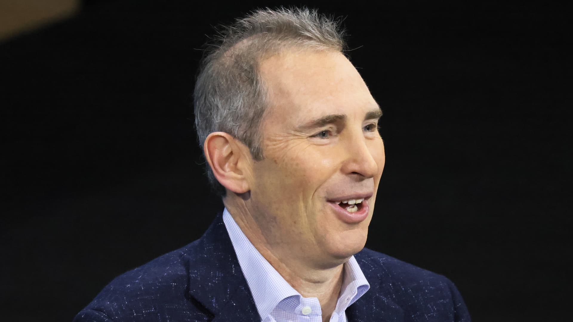 Amazon CEO Andy Jassy speaks during the New York Times DealBook Summit in the Appel Room at the Jazz At Lincoln Center on November 30, 2022 in New York City. 