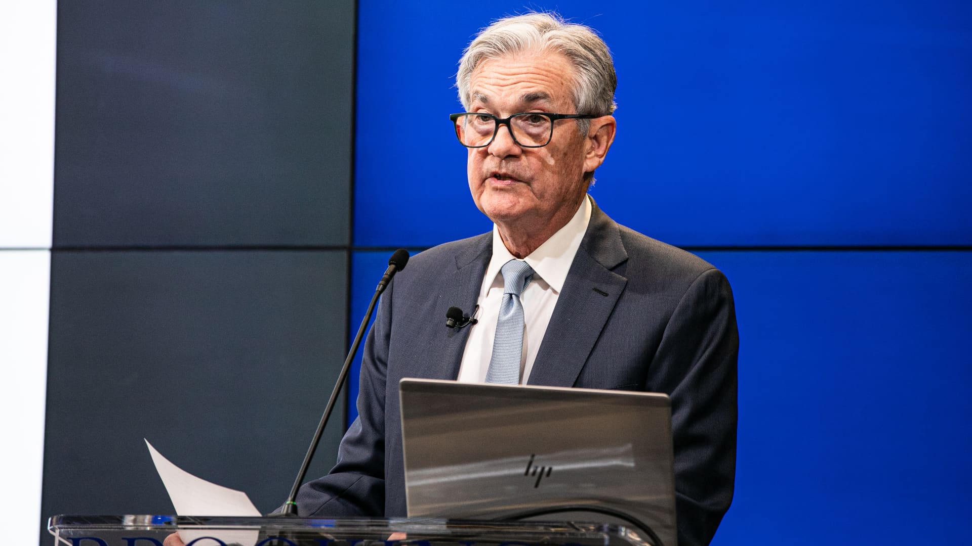 Jerome Powell, chairman of the US Federal Reserve, speaks at the Brookings Institution in Washington, DC, on Wednesday, Nov. 29, 2022.