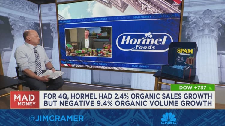 Hormel Foods CEO on the company's negative Q4 organic volume growth, recent dividend increase