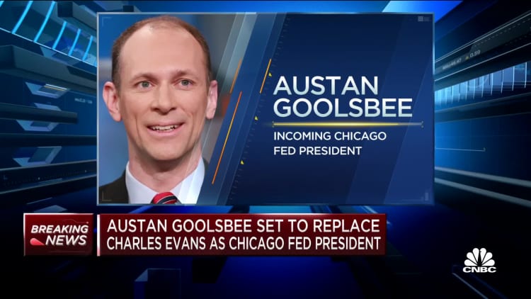Austin Goolsby will replace Charlie Evans as president of the Chicago Fed in January