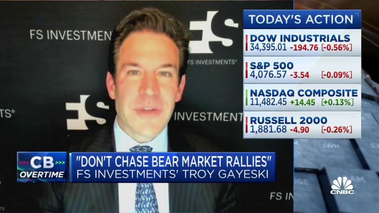 Don't chase bear market rallies, warns FS Investments' Troy Gayeski