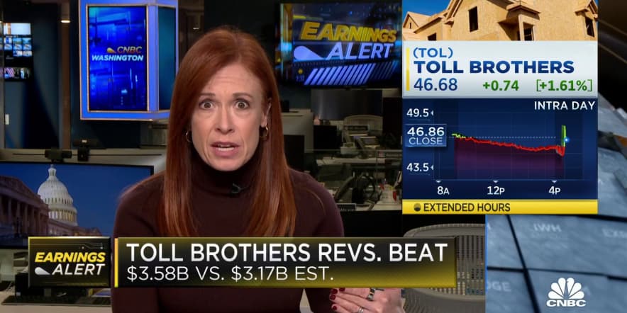 Toll Brothers beats on revenue, pops on earnings