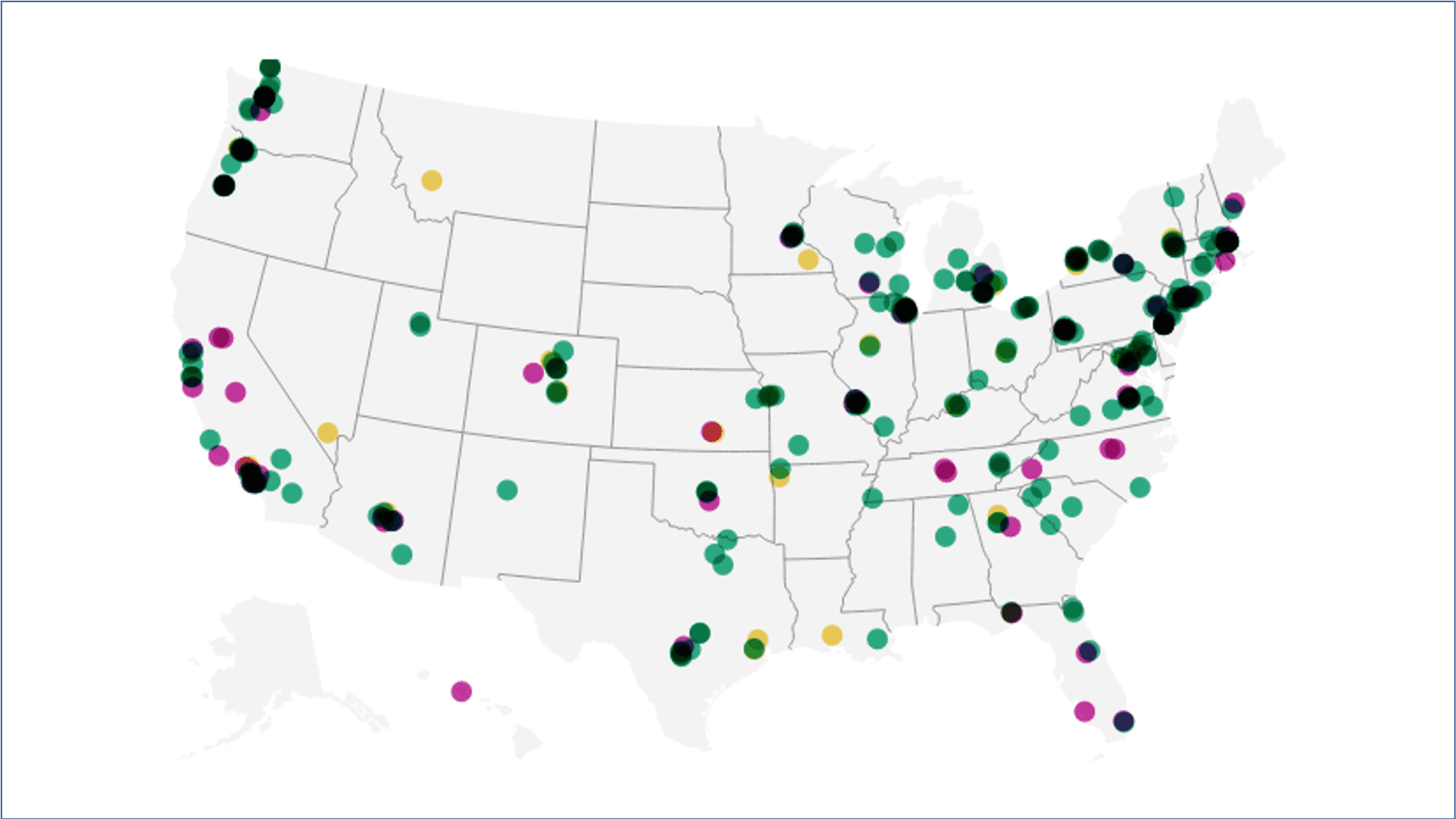 Here’s a map of Starbucks stores that voted to unionize