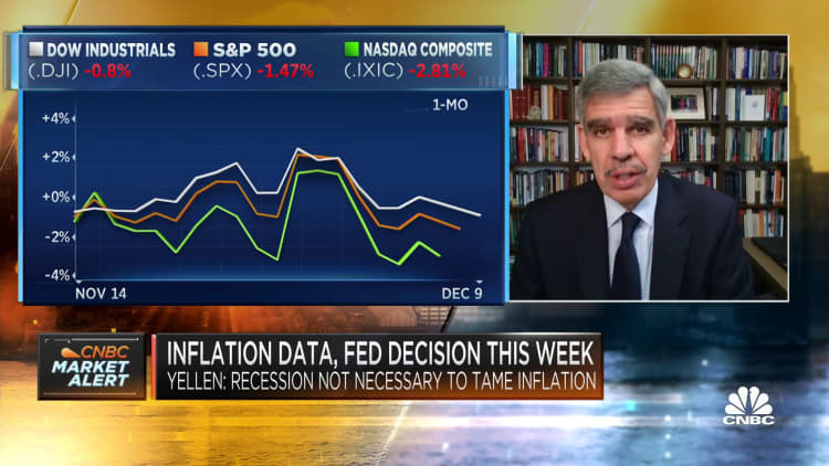Fed faces 'difficult road' to 2023 with prospects of recession and inflation, says Mohamed El-Erian