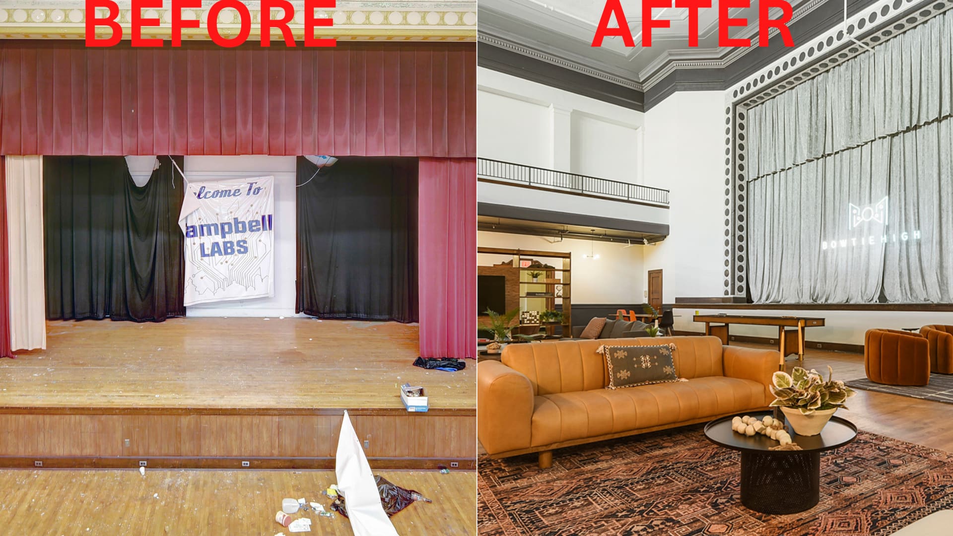 Millennials bought an abandoned high school for $100,000 and turned it into a 31-unit apartment building—take a look inside
