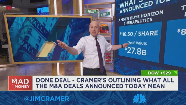 Cramer förklarar varför fusioner är viktiga för aktiemarknaden
