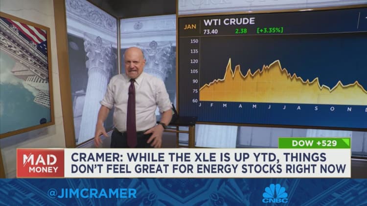 Cramer explains why energy stocks' performance this year is a conundrum