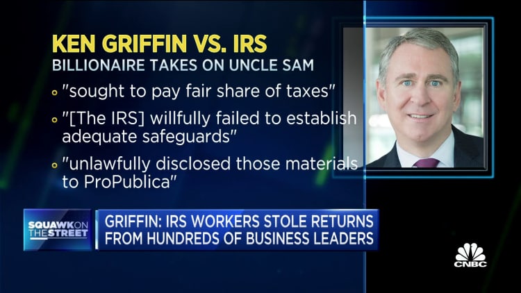 El CEO de Citadel, Ken Griffin, está demandando al IRS por divulgación ilegal de impuestos