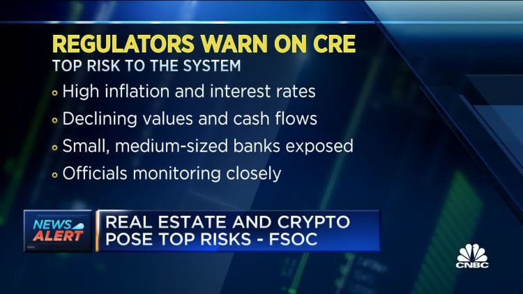 Los reguladores destacan los riesgos más importantes: bienes raíces comerciales, pérdidas crediticias y criptomonedas