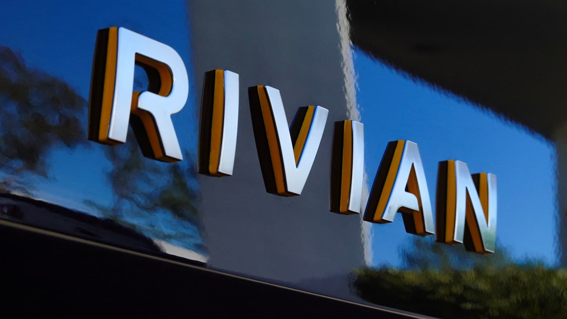 The Rivian name is shown on one of their new electric SUV vehicles in San Diego, U.S., December 16, 2022.
