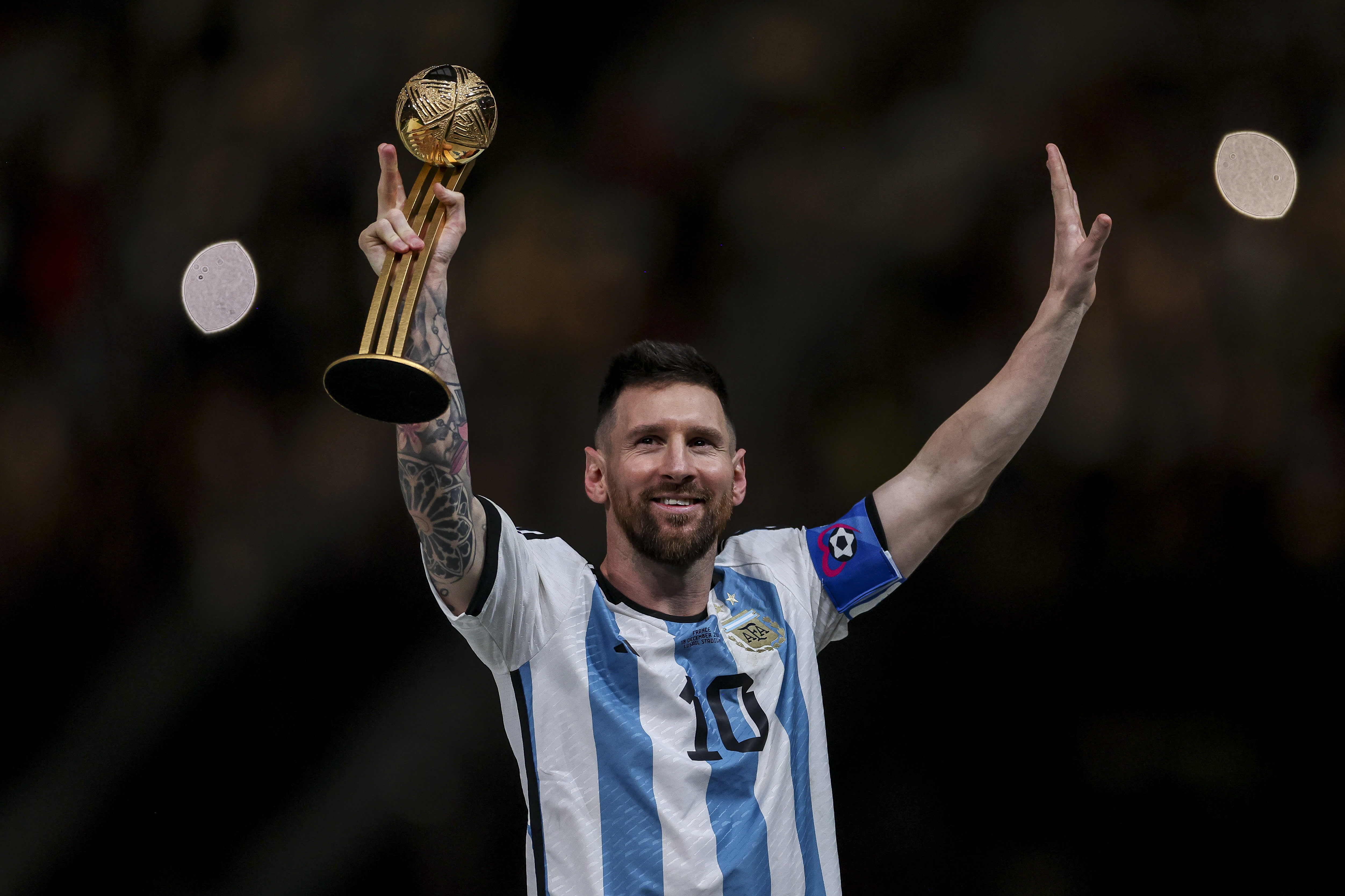 Lionel messi world cup trophy hires stock photography and images  Alamy