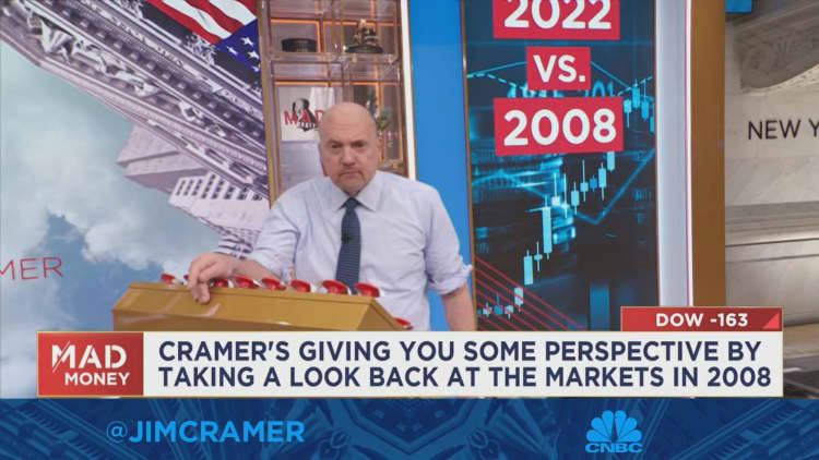 Jim Cramer says comparing the stock market in 2022 to the stock market during the Great Recession is 