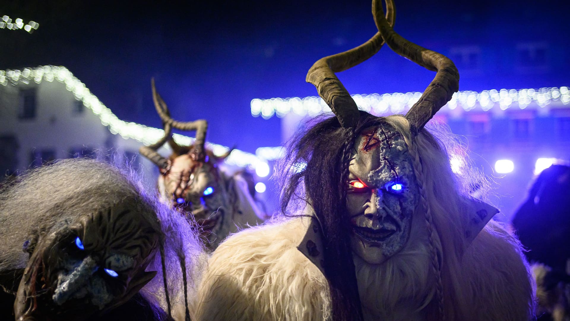 Krampus costumes often consist of a mask, horn, coat made of sheep or goat wool, as well as chains, bells and a rod, according to Helen Bitschnau, a representative of the Austrian National Tourist Office.