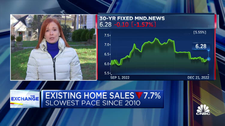 Existing home sales in November fall - 10th consecutive monthly decline