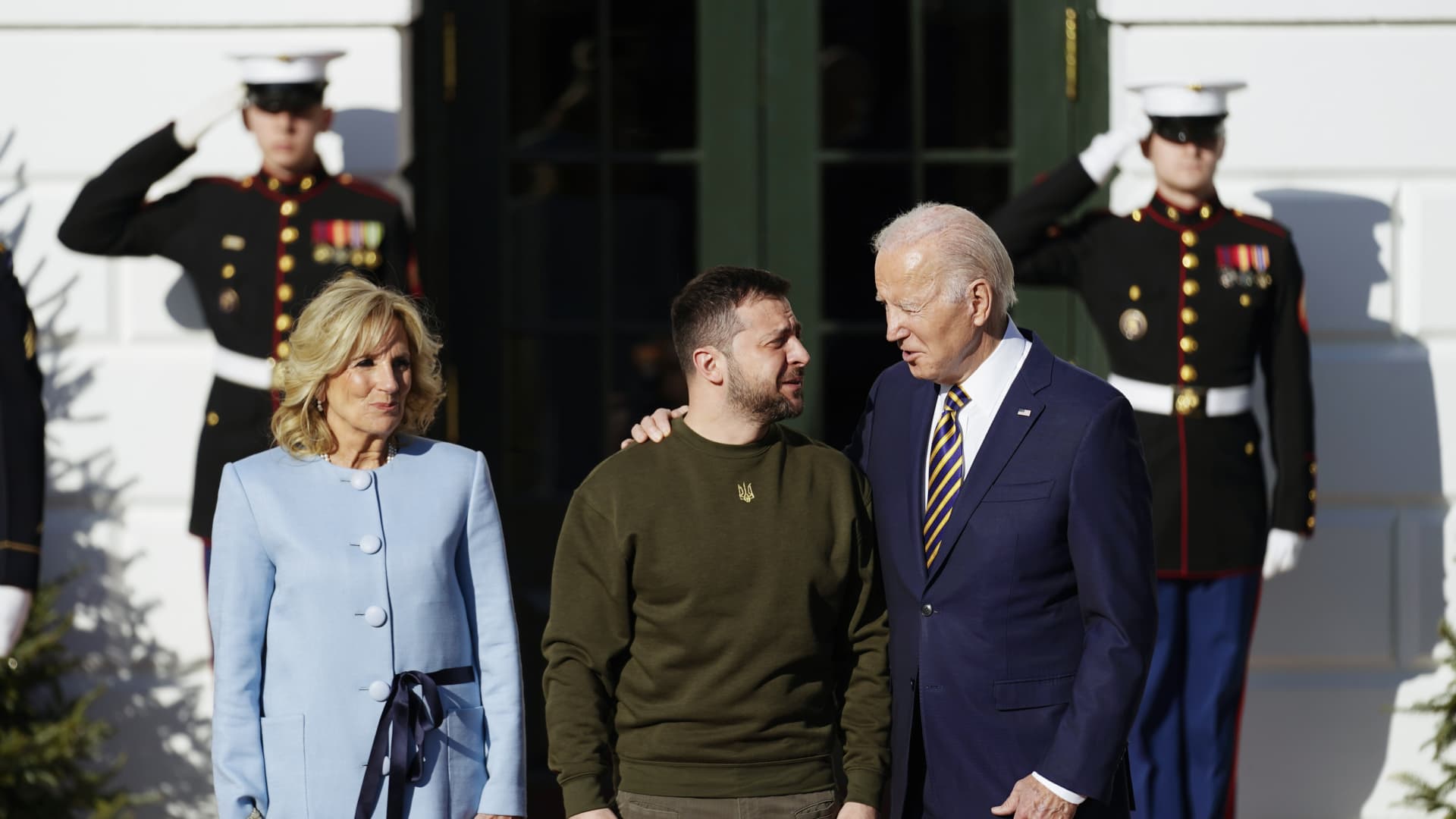 President Joe Biden welcomes Ukraine's President Volodymyr Zelenskyy at the White House in Washington, Wednesday, Dec. 21, 2022.