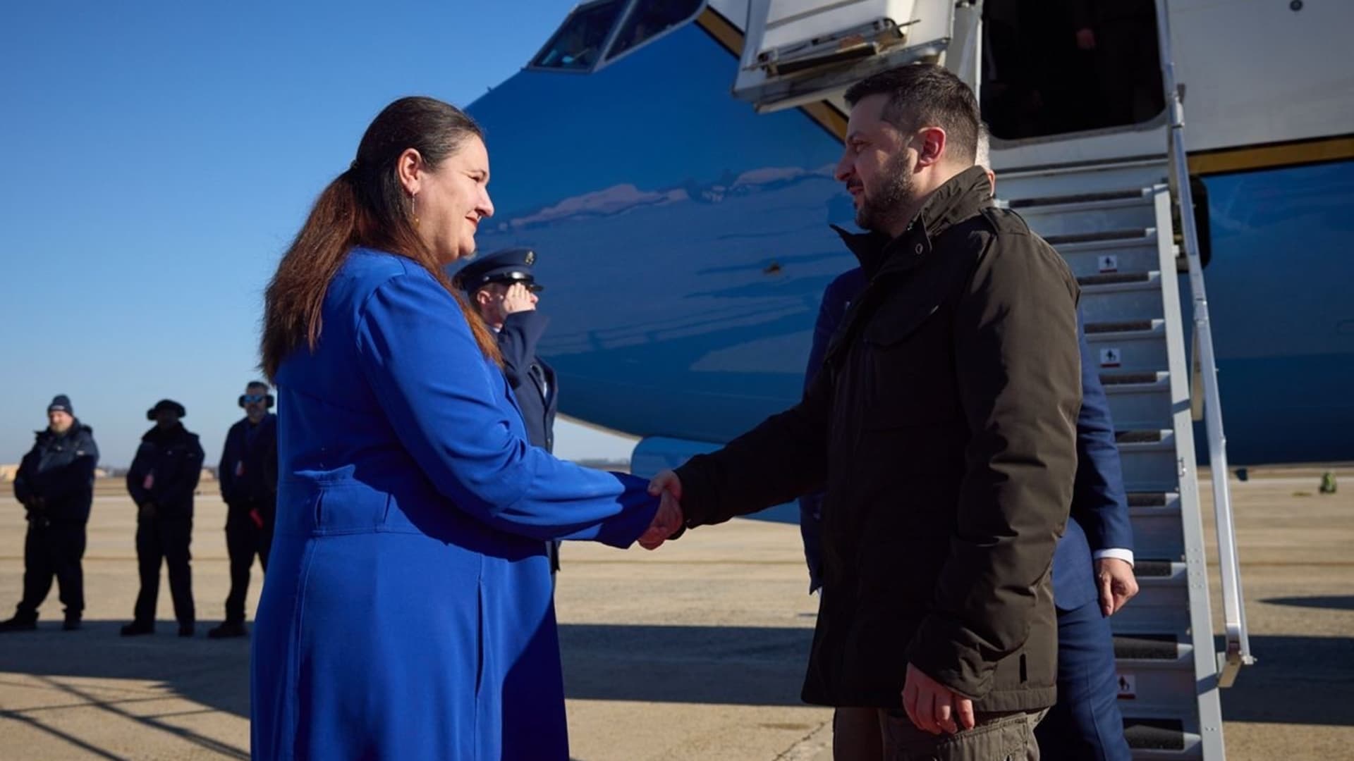 Ukrainian President Zelenskyy arrives in Washington for first foreign visit since start of war with Russia in Washington D.C., United States on December 21, 2022. 