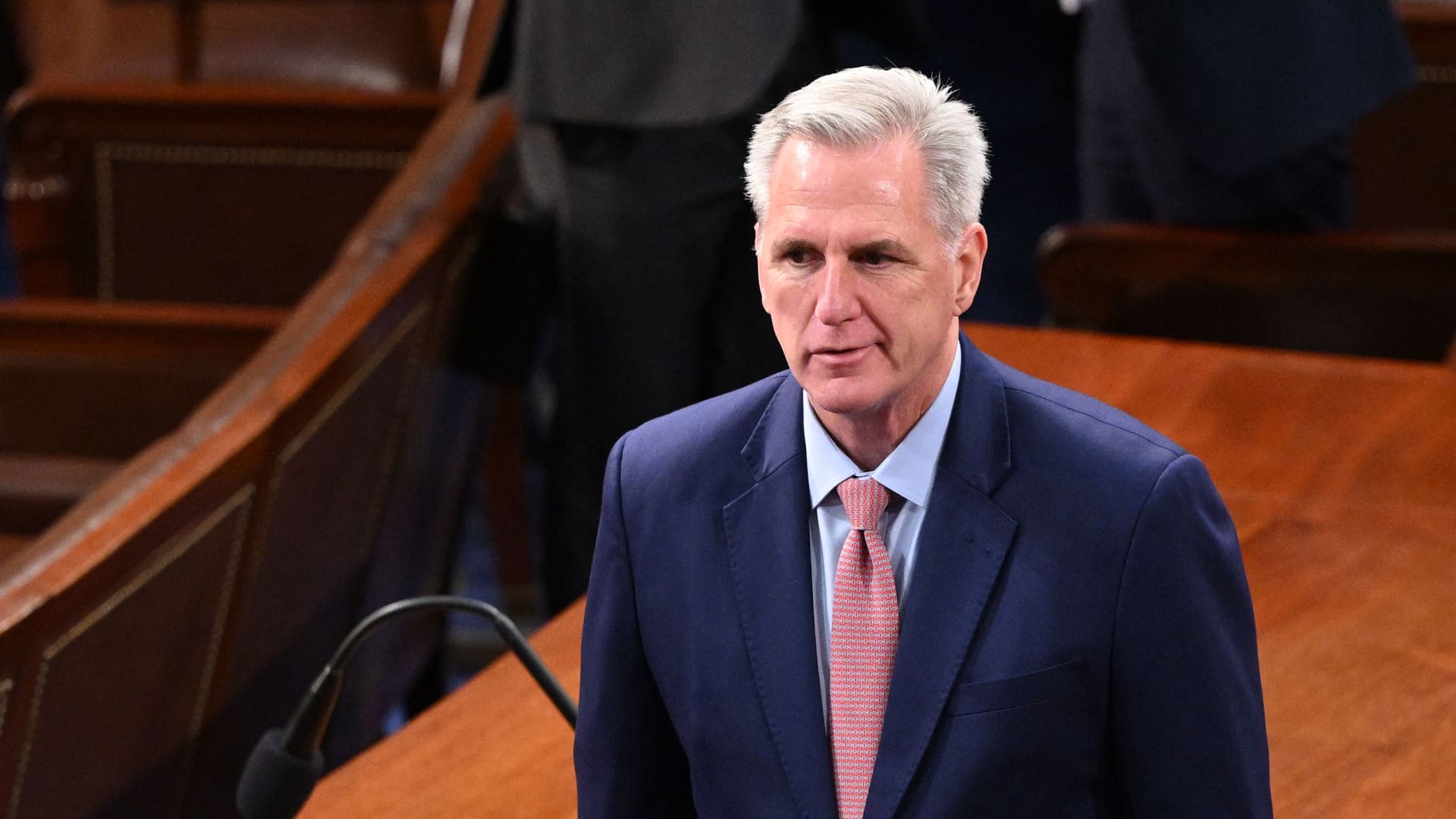 House Minority Leader Kevin McCarthy (R-CA) is seen at the US Capitol in Washington, DC on December 21, 2022.