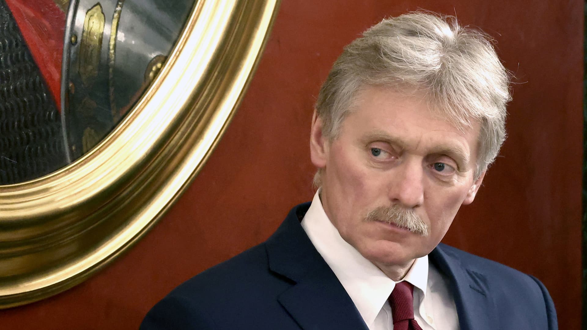 Kremlin spokesperson Dmitry Peskov at a news conference of Russian President Vladimir Putin after a meeting of the State Council on youth policy in Moscow, Russia, Dec. 22, 2022.