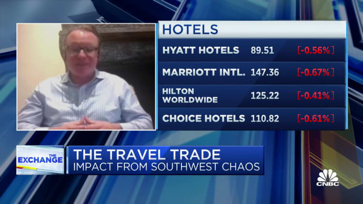 Hotel stocks normally benefit from large airline cancellations like Southwest, says Truist's Scholes