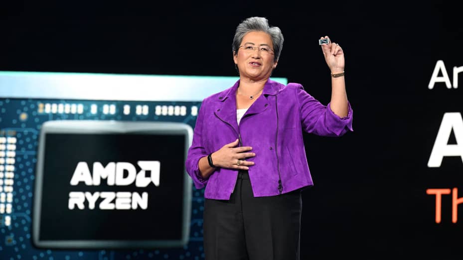 AMD Chair and CEO Lisa Su speaks at the AMD Keynote address during the Consumer Electronics Show (CES) on January 4, 2023 in Las Vegas, Nevada.