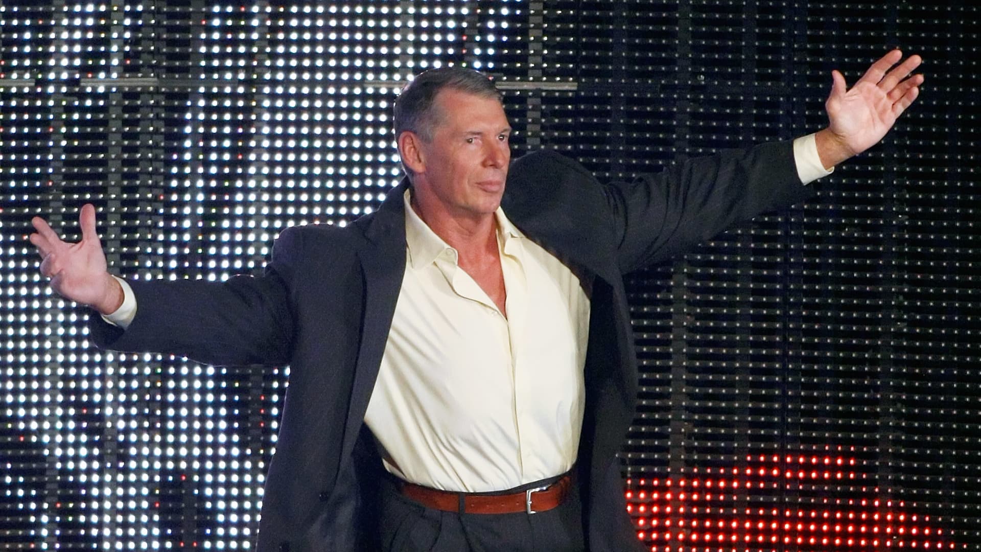 World Wrestling Entertainment Inc. Chairman Vince McMahon is introduced during the WWE Monday Night Raw show at the Thomas & Mack Center August 24, 2009 in Las Vegas, Nevada.