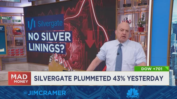 Cramer explains why Silvergate is a 'pivotal' part of the crypto ecosystem