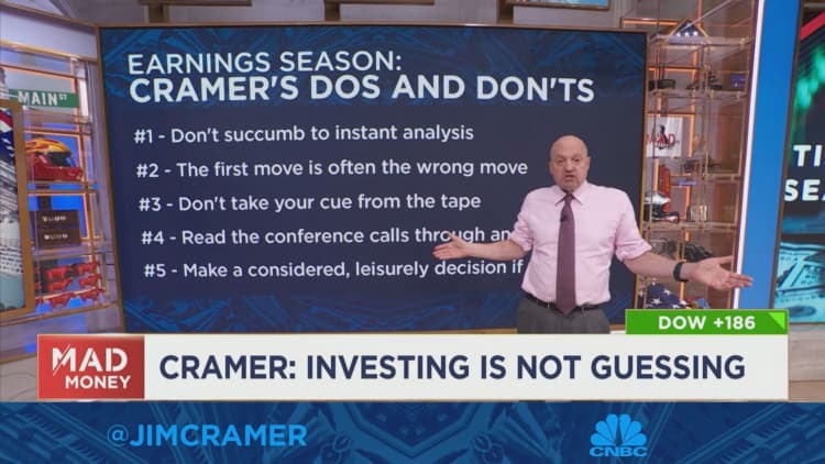 Jim Cramer går igenom sina 5 regler för intjäningssäsongen