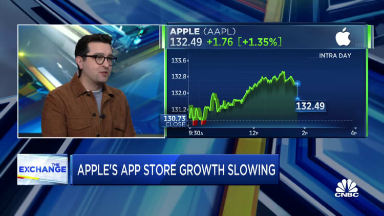 Apple sees app store performance growth slowing