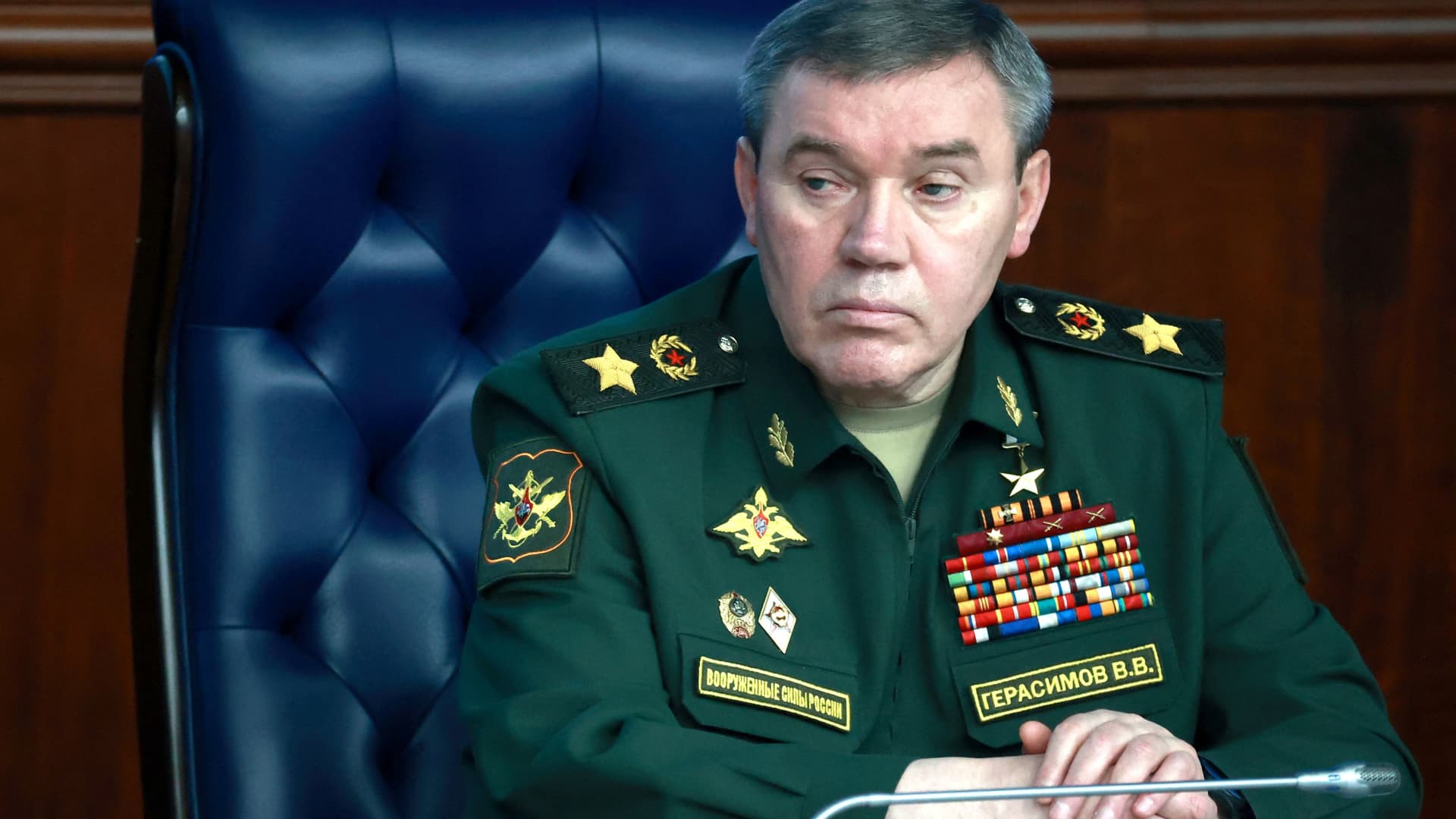 Valery Gerasimov attends a military meeting in Moscow in December 2022, when he was chief of the General Staff. Gerasimov will take direct control of the ongoing invasion of Ukraine.