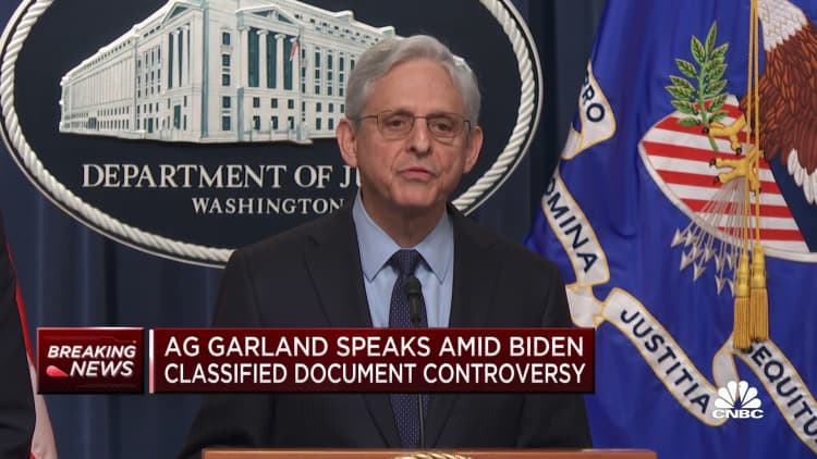 Attorney General Merrick Garland address Biden's classified document controversy