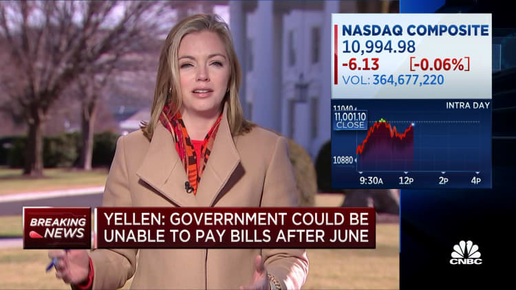 U.S. will hit debt limit next Thursday, warns Sec. Yellen