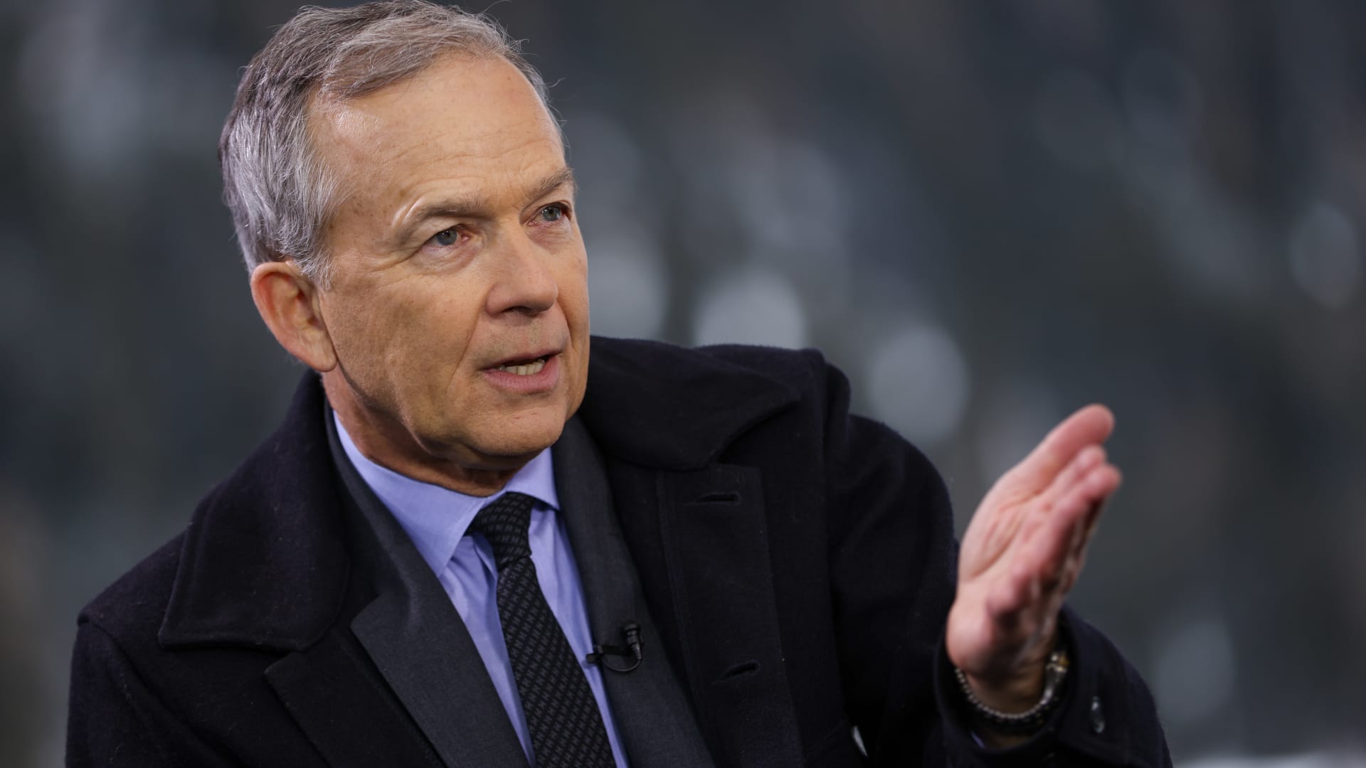 Bob Prince, co-chief investment officer at Bridgewater Associates LP, during a Bloomberg Television interview on the opening day of the World Economic Forum (WEF) in Davos, Switzerland, on Tuesday, Jan. 17, 2023.