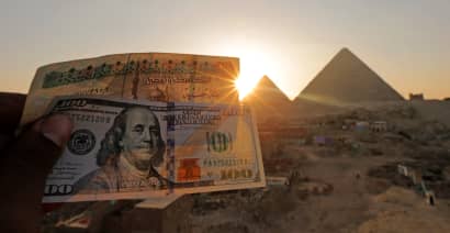 Egypt's pound is among the worst performing currencies. And it's expected to fall further